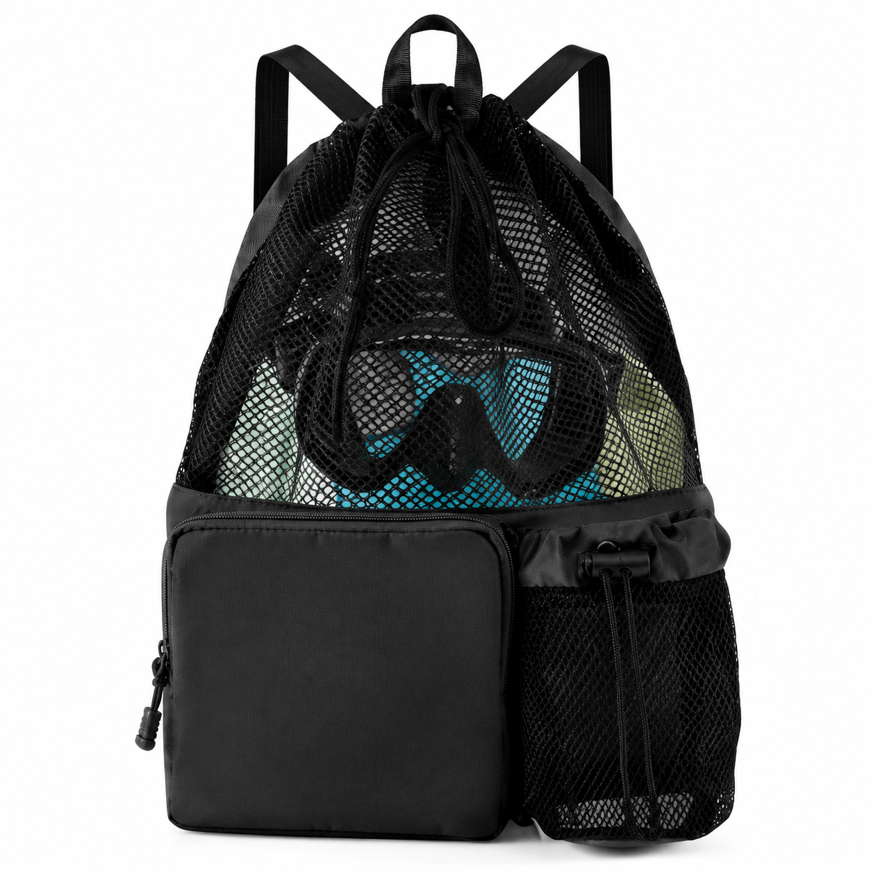 Vertical Mesh Swimming Drawstring Backpack with Dry-Wet Separation Pocket