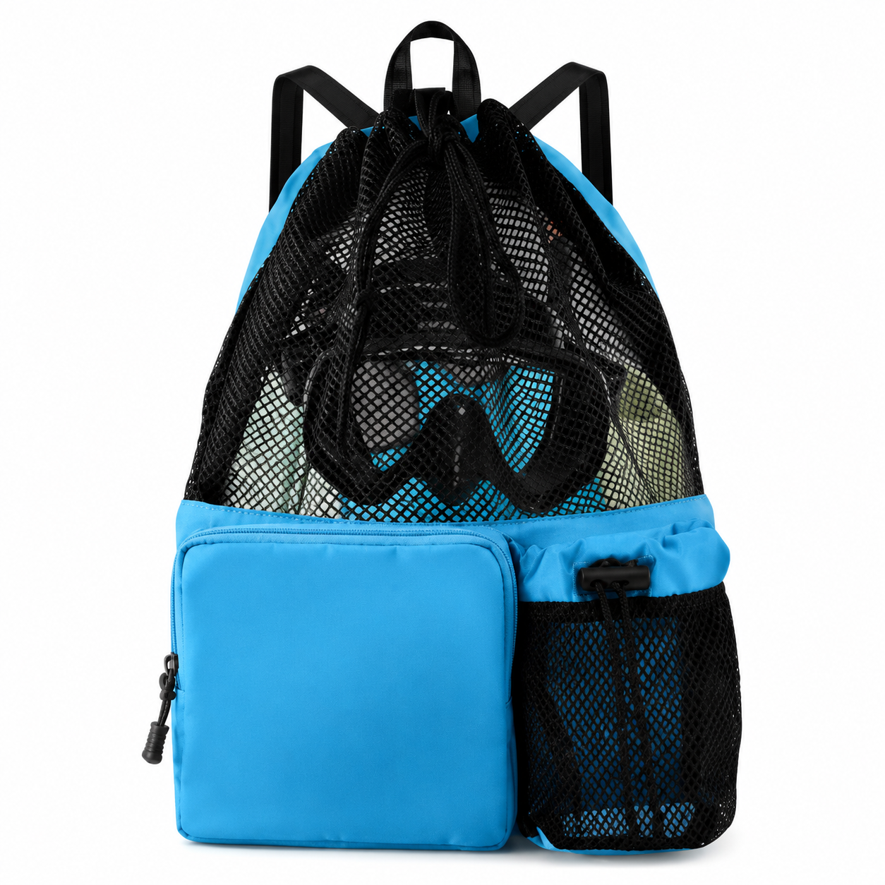 Vertical Mesh Swimming Drawstring Backpack with Dry-Wet Separation Pocket