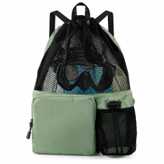Vertical Mesh Swimming Drawstring Backpack with Dry-Wet Separation Pocket