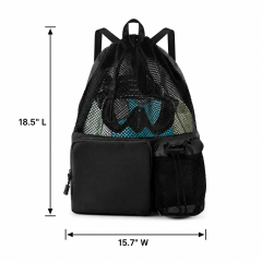 Vertical Mesh Swimming Drawstring Backpack with Dry-Wet Separation Pocket