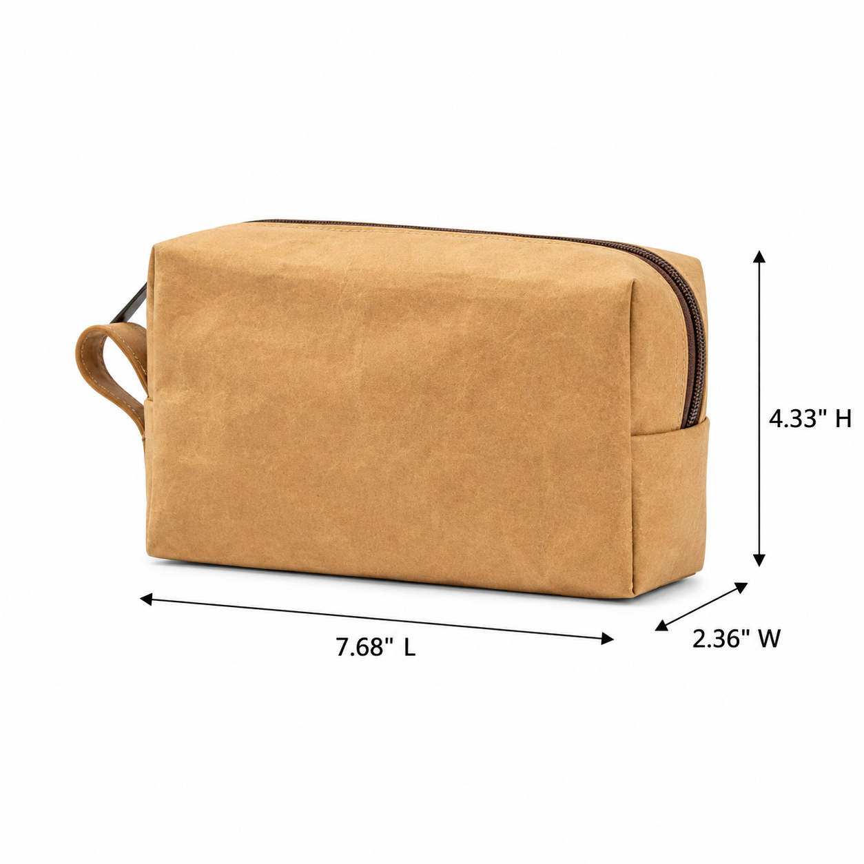 Washed Kraft Paper Cosmetic Storage Bag with Lightweight Portable Design