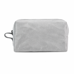 Washed Kraft Paper Cosmetic Storage Bag with Lightweight Portable Design