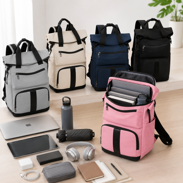 Water-Resistant Rolltop Laptop Backpack