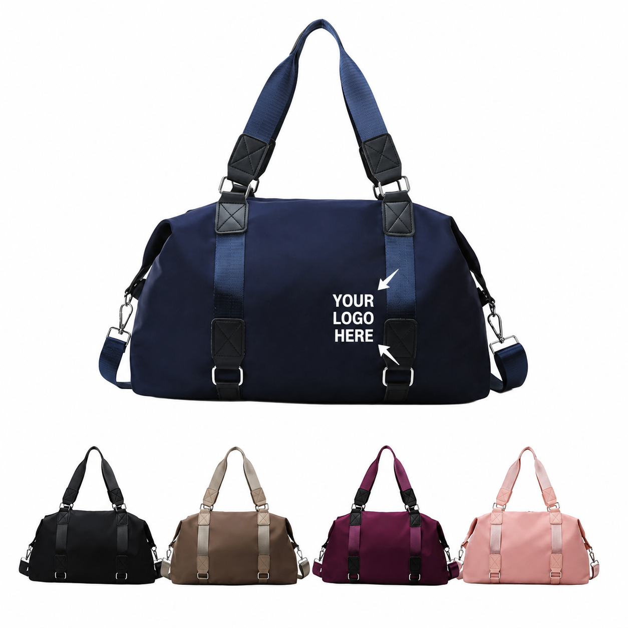 Water Resistant 600D Polyester Sports Duffel Bag With Shoe Compartment