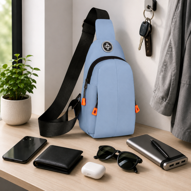 Water Resistant Composite Oxford Crossbody Bag With Multi Layer Storage