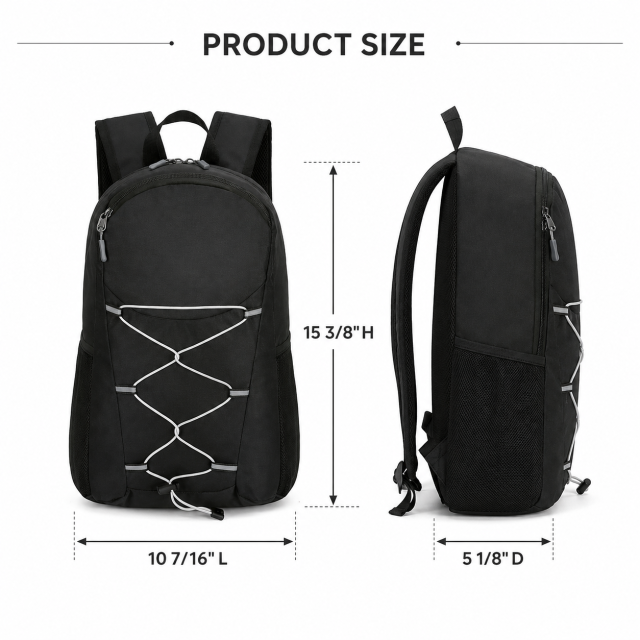 Water Resistant Foldable Lightweight Travel Backpack