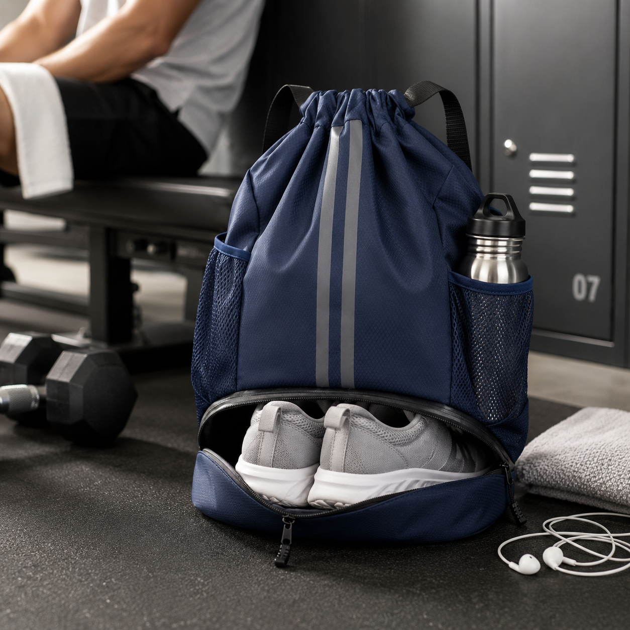 Water Resistant Oxford Camping Backpack with Shoe Compartment
