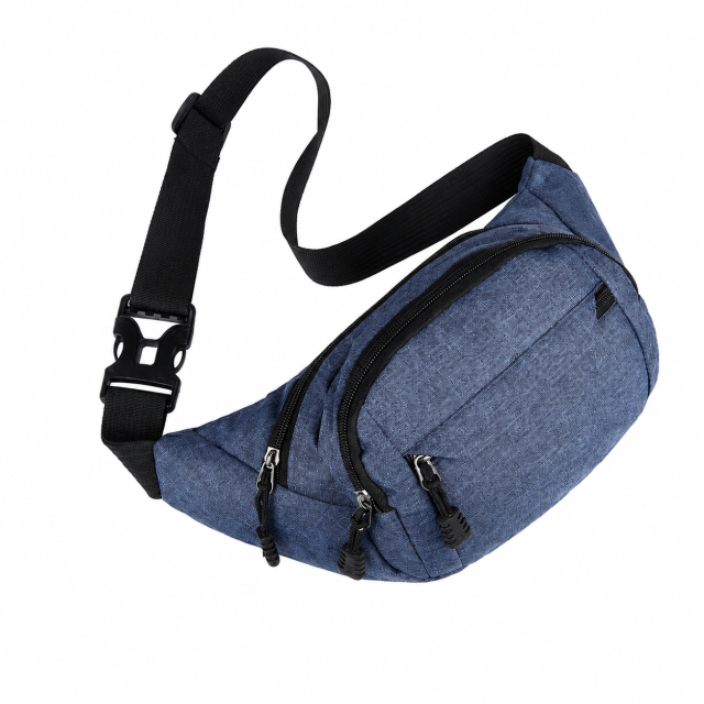 Water Resistant Oxford Running Waist Belt With Zipper Pocket
