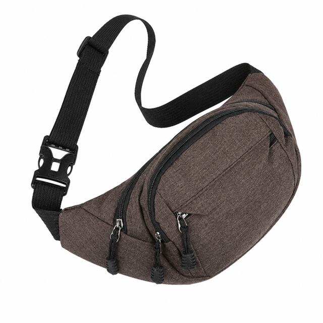 Water Resistant Oxford Running Waist Belt With Zipper Pocket