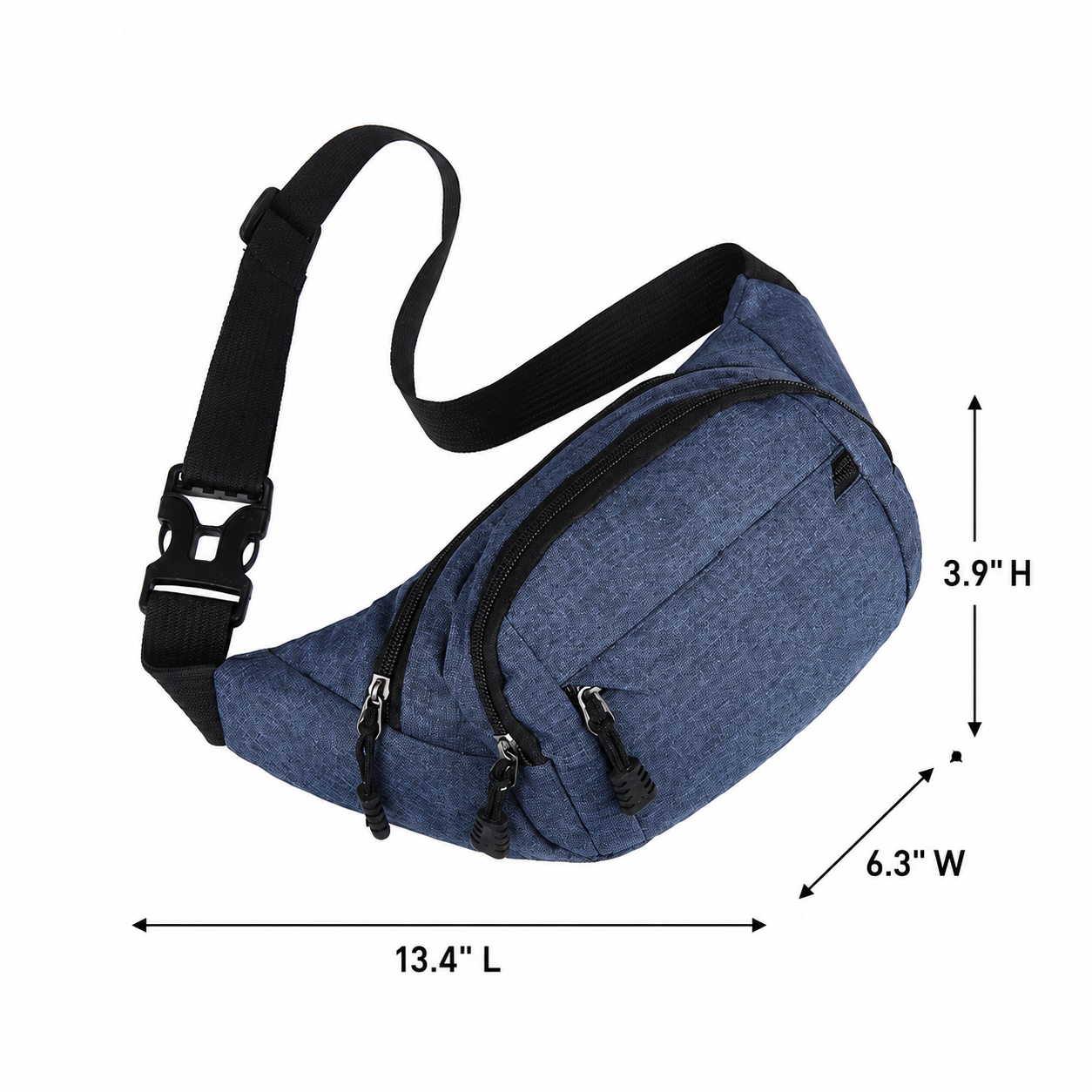 Water Resistant Oxford Running Waist Belt With Zipper Pocket