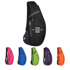 Water Resistant Polyester Sling Backpack With Foldable Outdoor Design