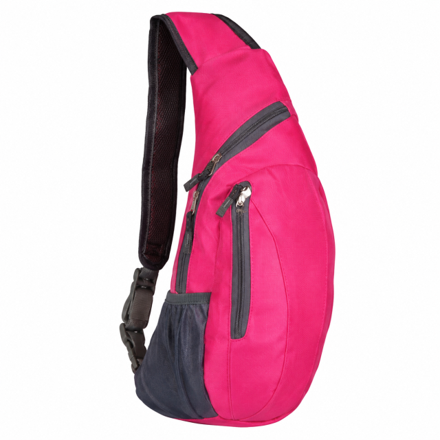 Water Resistant Polyester Sling Backpack With Foldable Outdoor Design