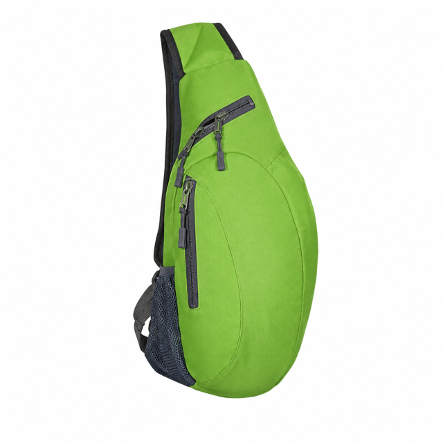 Water Resistant Polyester Sling Backpack With Foldable Outdoor Design