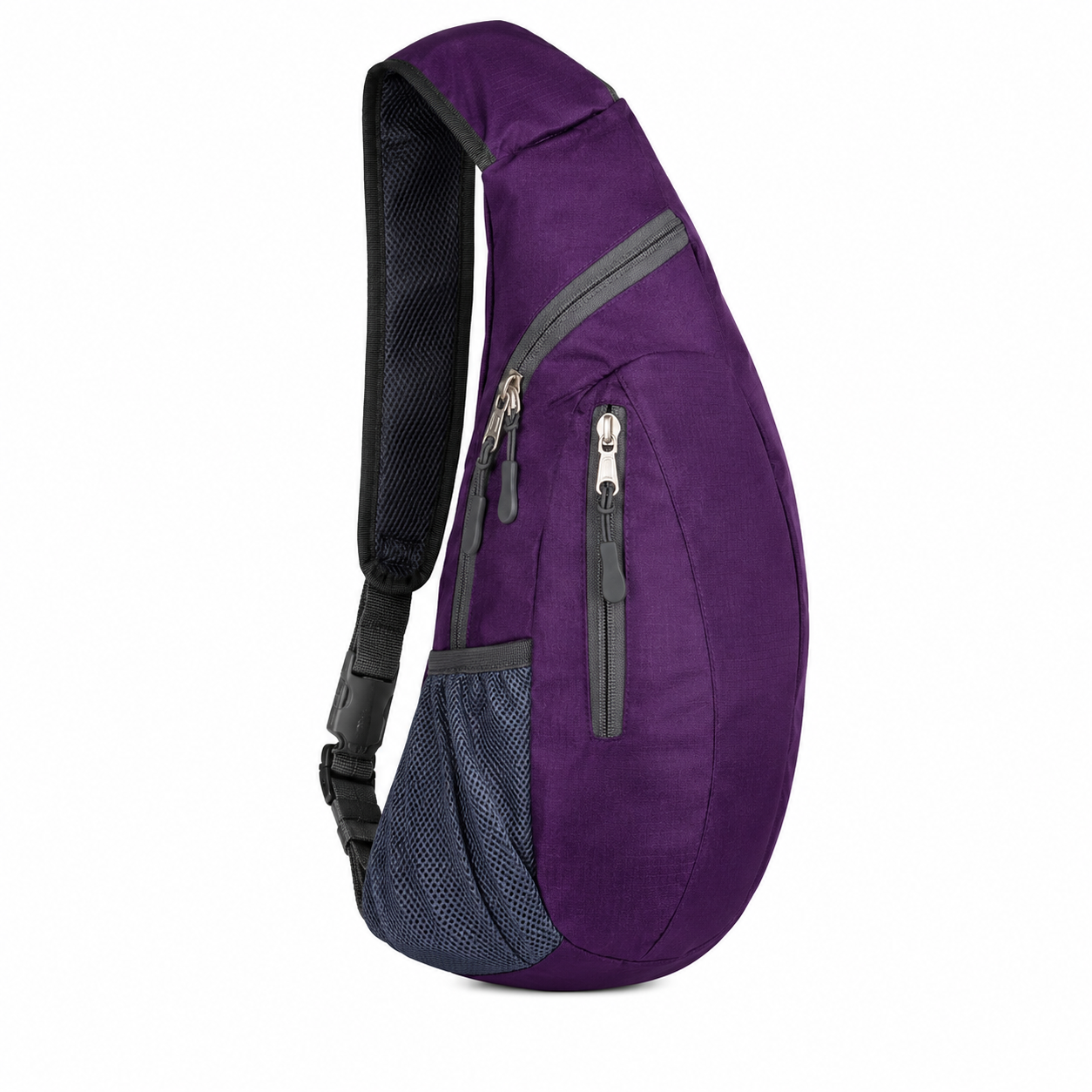 Water Resistant Polyester Sling Backpack With Foldable Outdoor Design