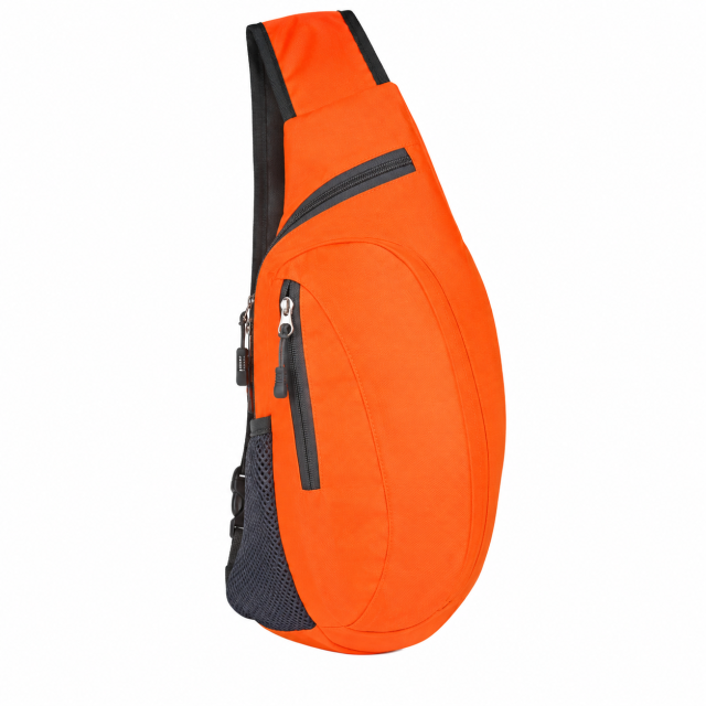 Water Resistant Polyester Sling Backpack With Foldable Outdoor Design
