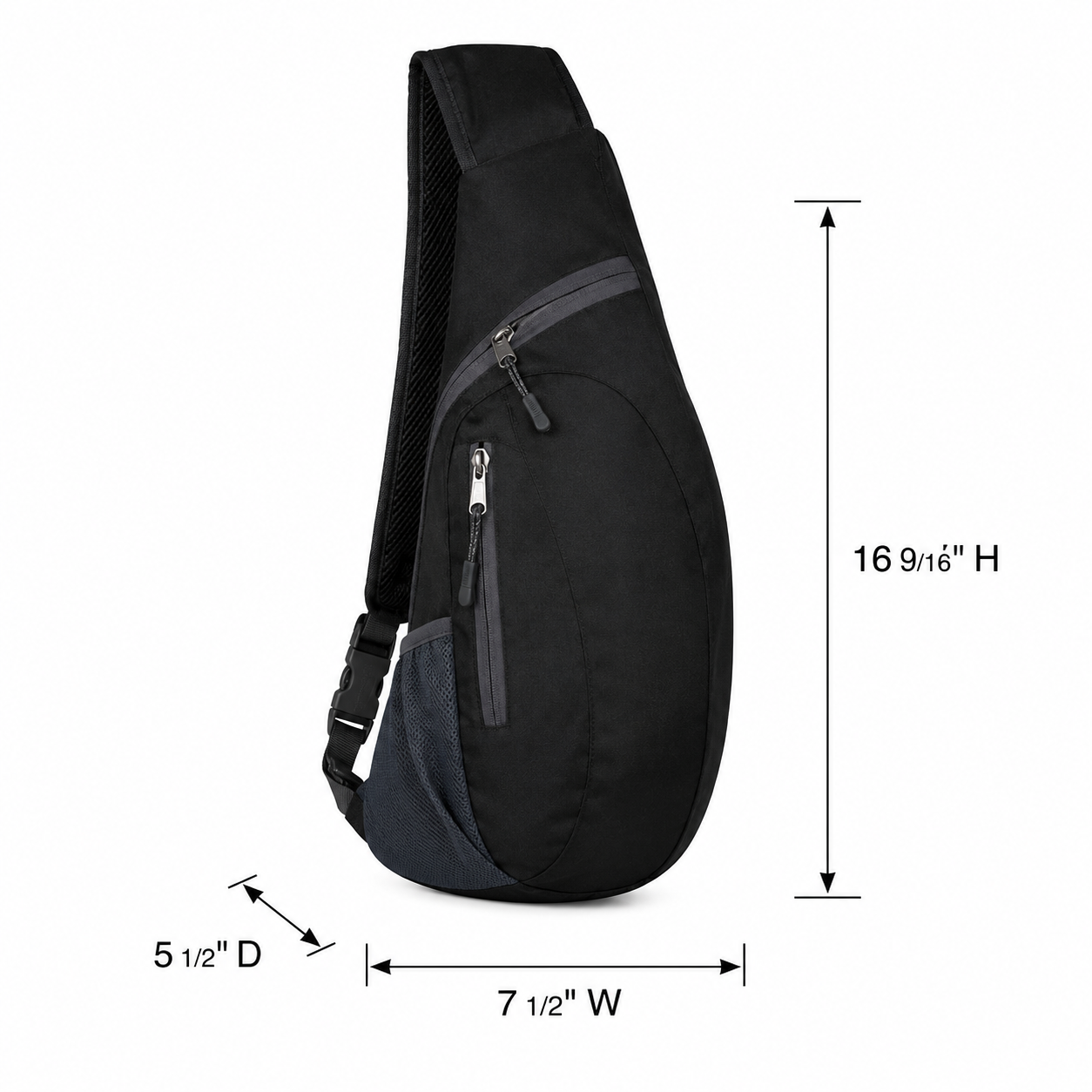 Water Resistant Polyester Sling Backpack With Foldable Outdoor Design