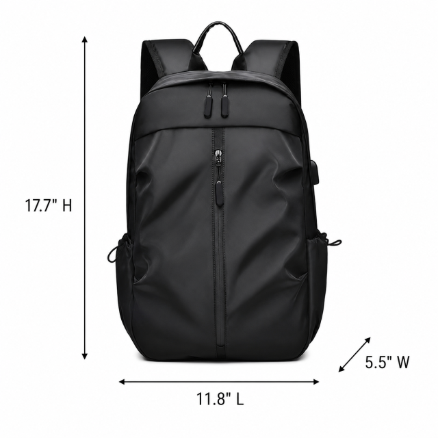 Water Resistant Polyester USB Laptop Backpack