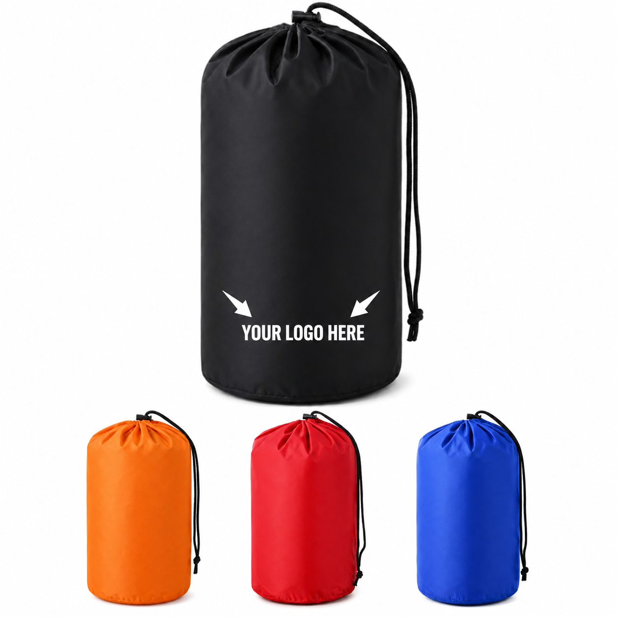 Waterproof 210D Polyester Cylindrical Travel Storage Bag With Drawstring Closure