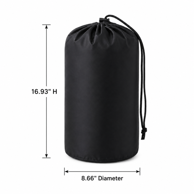 Waterproof 210D Polyester Cylindrical Travel Storage Bag With Drawstring Closure