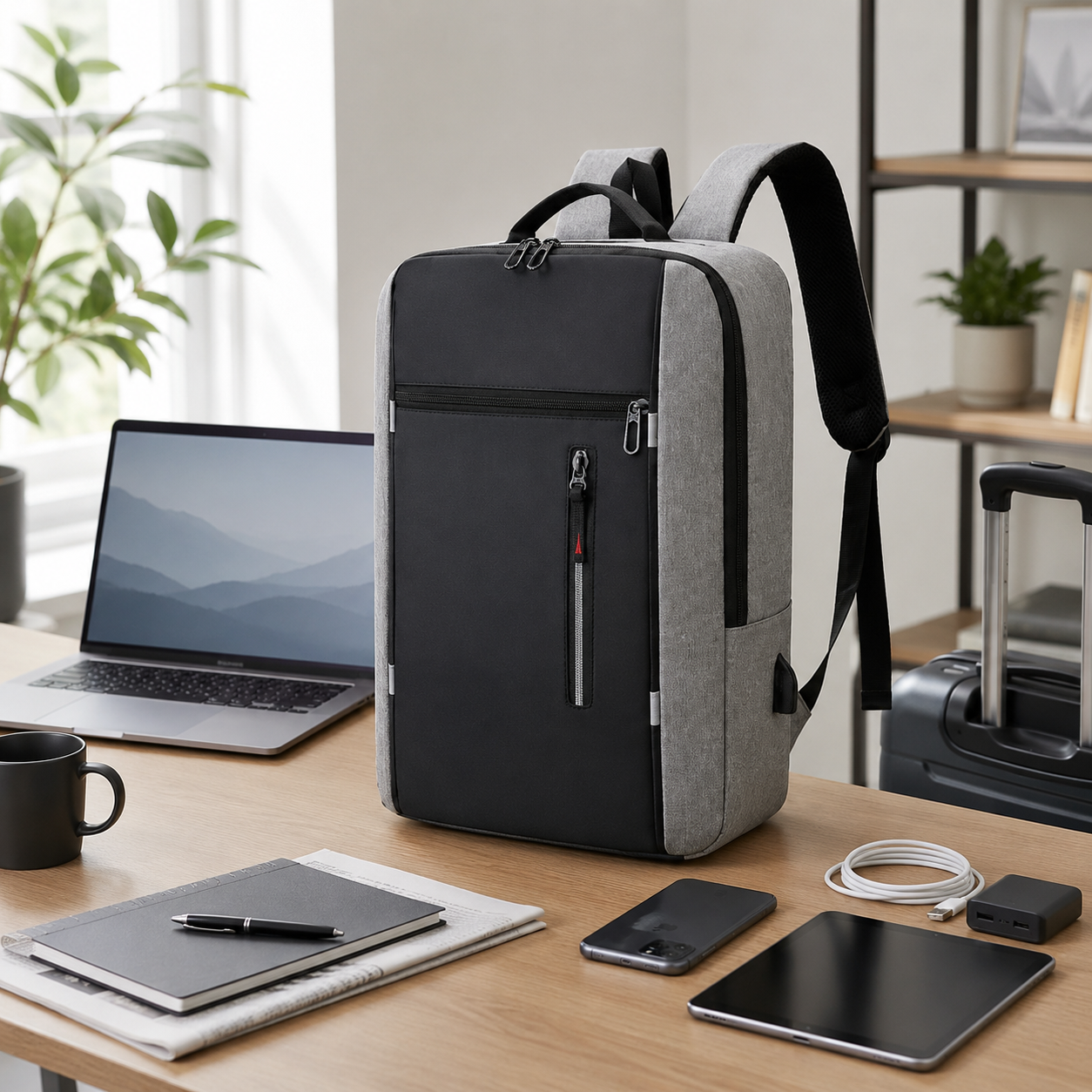 Waterproof 300D Oxford USB Laptop Backpack