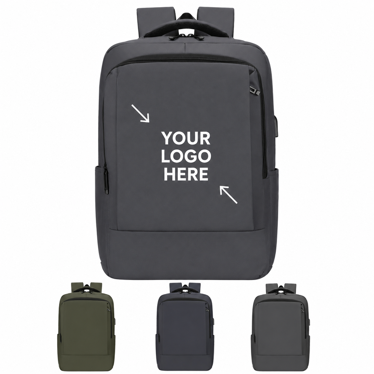 Waterproof Business Laptop Backpack With USB Charging Port
