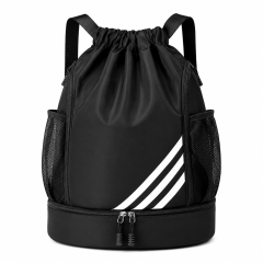 Waterproof Drawstring Gym Backpack with Shoe Compartment