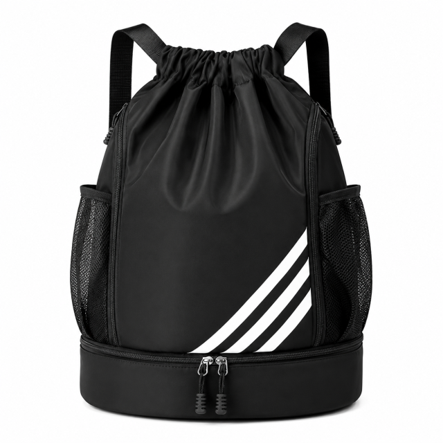 Waterproof Drawstring Gym Backpack with Shoe Compartment