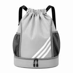Waterproof Drawstring Gym Backpack with Shoe Compartment