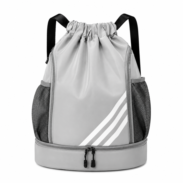 Waterproof Drawstring Gym Backpack with Shoe Compartment