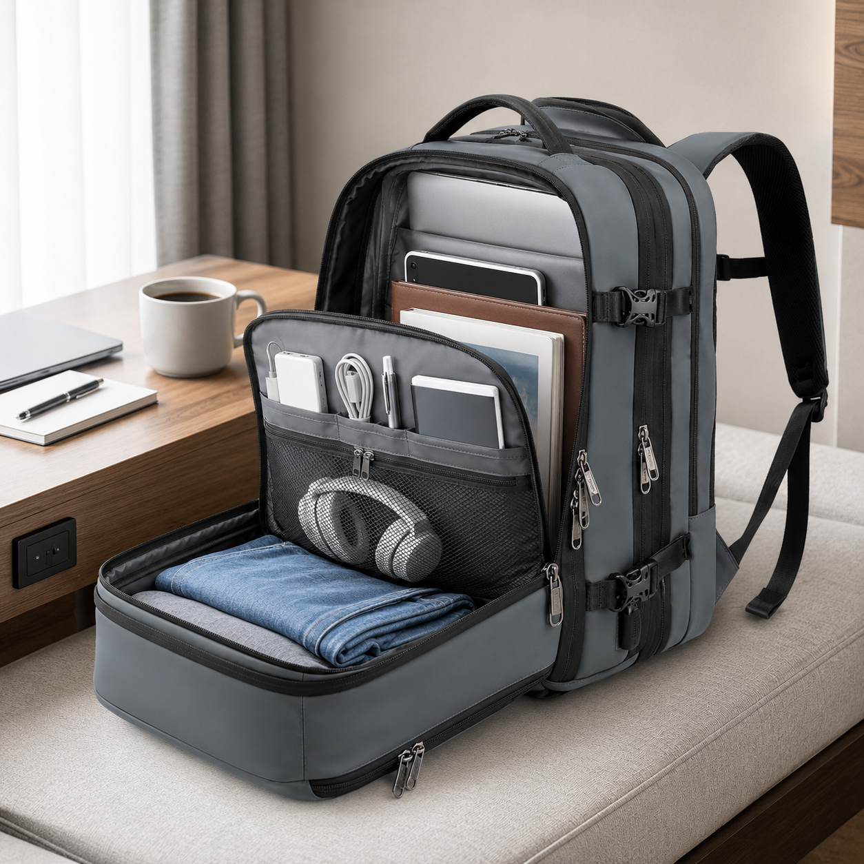 Waterproof Laptop Backpack With Airflow Padding And Travel Storage