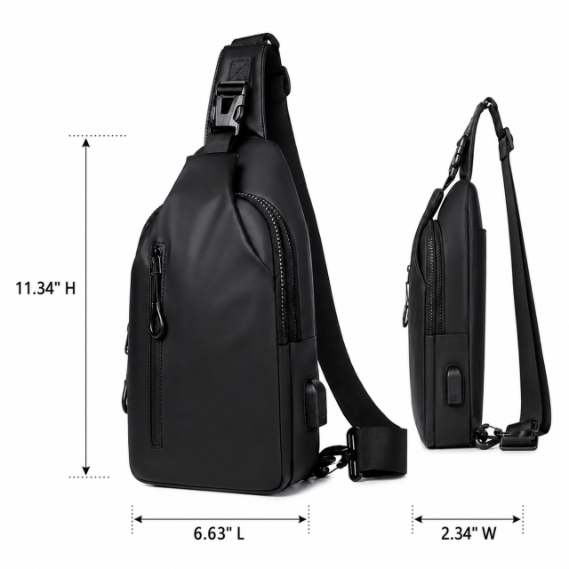 Waterproof Multi-Compartment Crossbody Sling Backpack