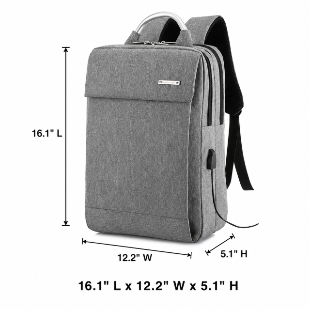 Waterproof Nylon Oxford USB Computer Backpack