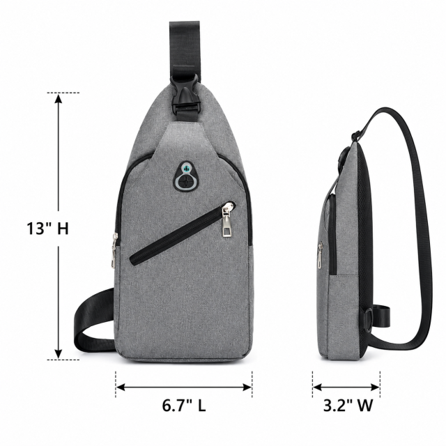Waterproof Oxford Crossbody Sling Backpack