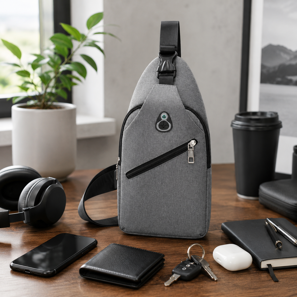 Waterproof Oxford Crossbody Sling Backpack