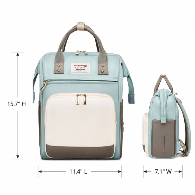 Waterproof Oxford Mommy Backpack With Insulated Pockets