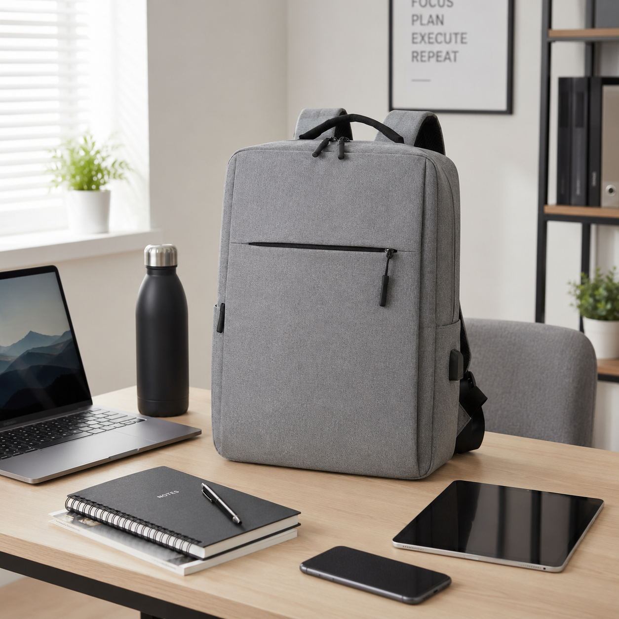 Waterproof Oxford USB Business Laptop Backpack