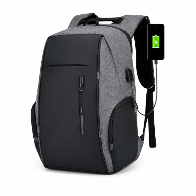 Waterproof Oxford USB Laptop Backpack with Reflective Strips
