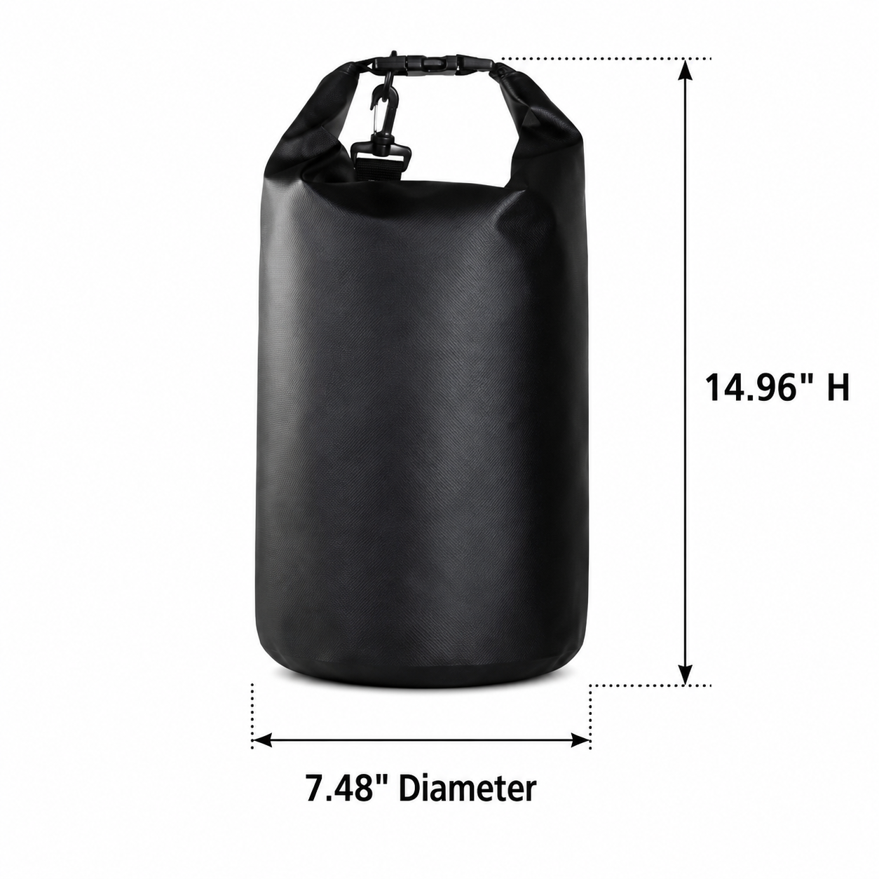 Waterproof PVC Dry Bag With Roll Top Closure And Shoulder Strap