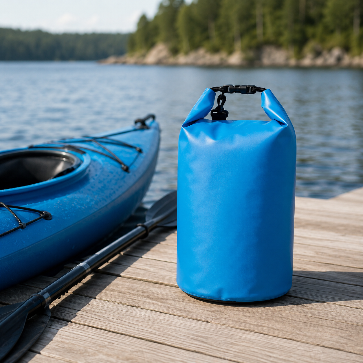 Waterproof PVC Dry Bag With Roll Top Closure And Shoulder Strap