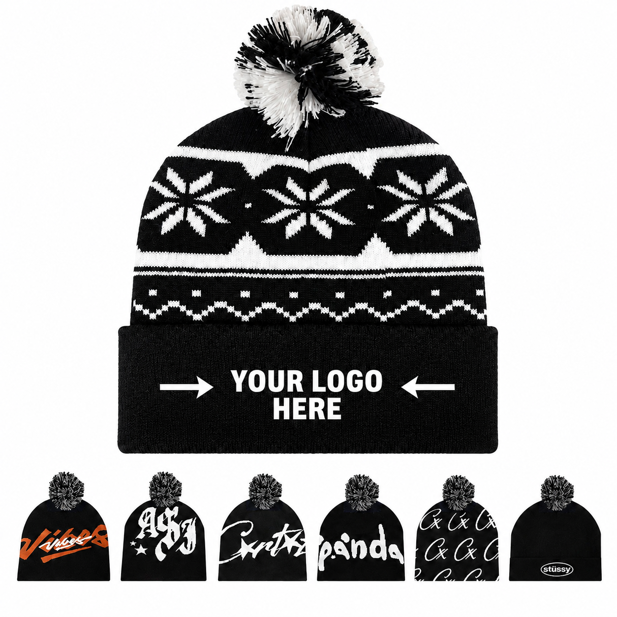 Winter Knitted Pom Pom Beanie Hat