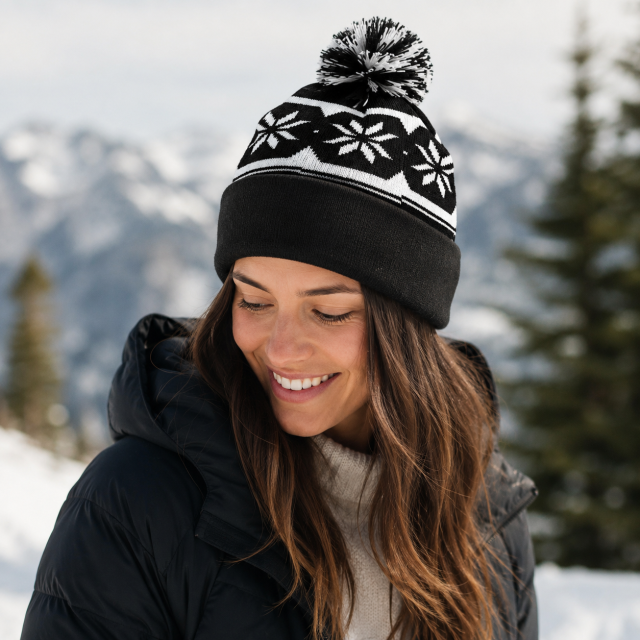 Winter Knitted Pom Pom Beanie Hat
