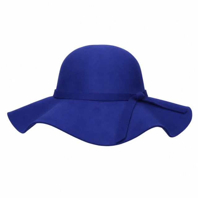 Women’s Wide Brim Wool Floppy Hat with Ribbon Band