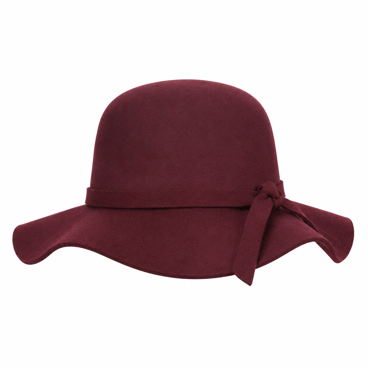 Women’s Wide Brim Wool Floppy Hat with Ribbon Band