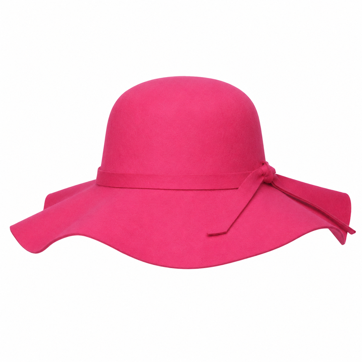 Women’s Wide Brim Wool Floppy Hat with Ribbon Band