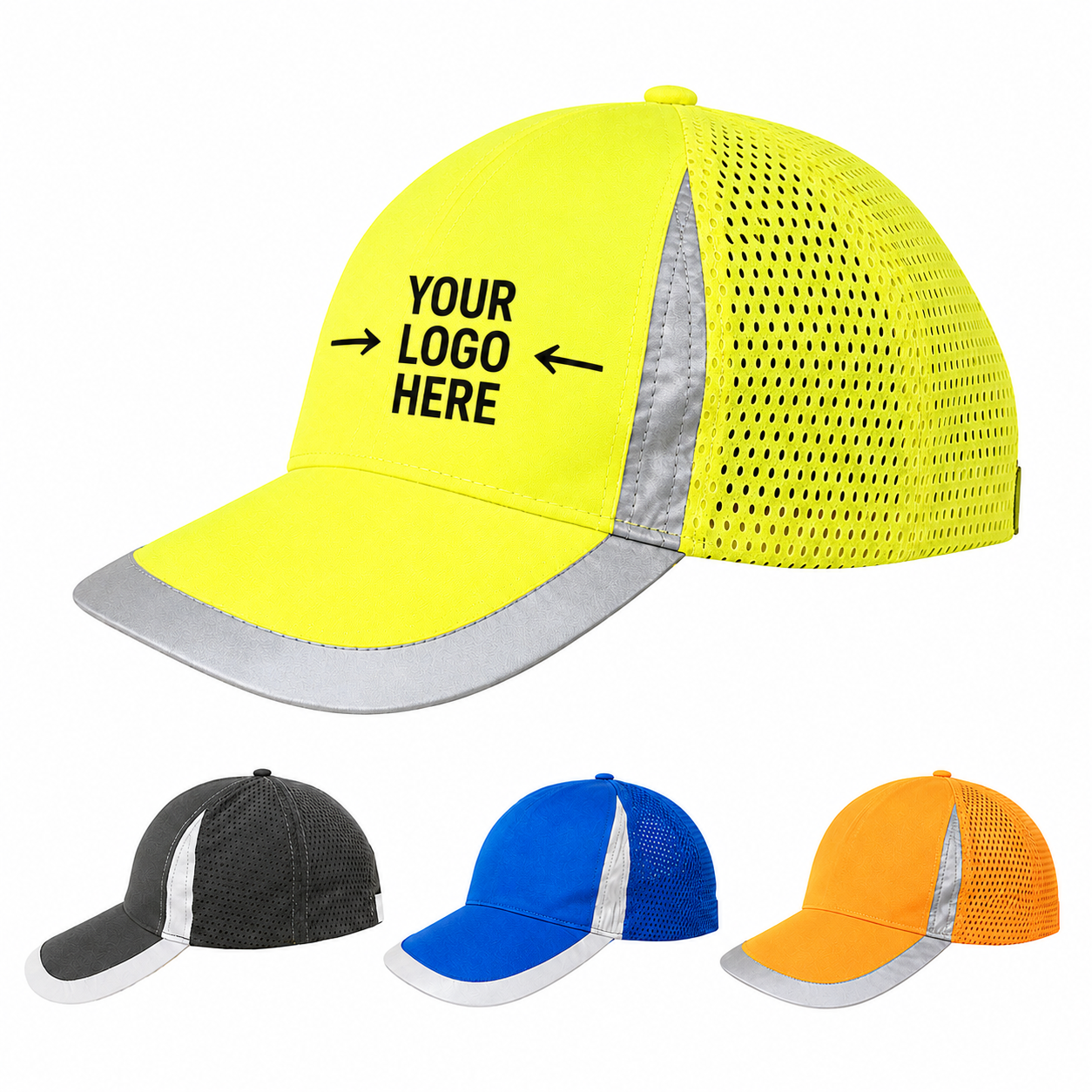 Reflective Safety Baseball Cap with Breathable Mesh