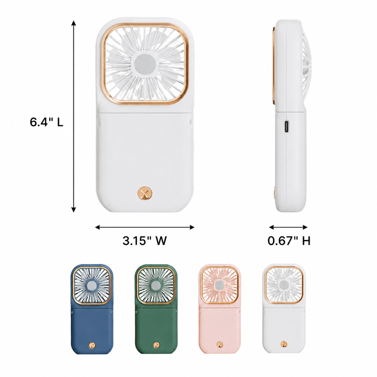 3-In-1 Rechargeable Folding Mini Fan With Power Bank & Phone Holder