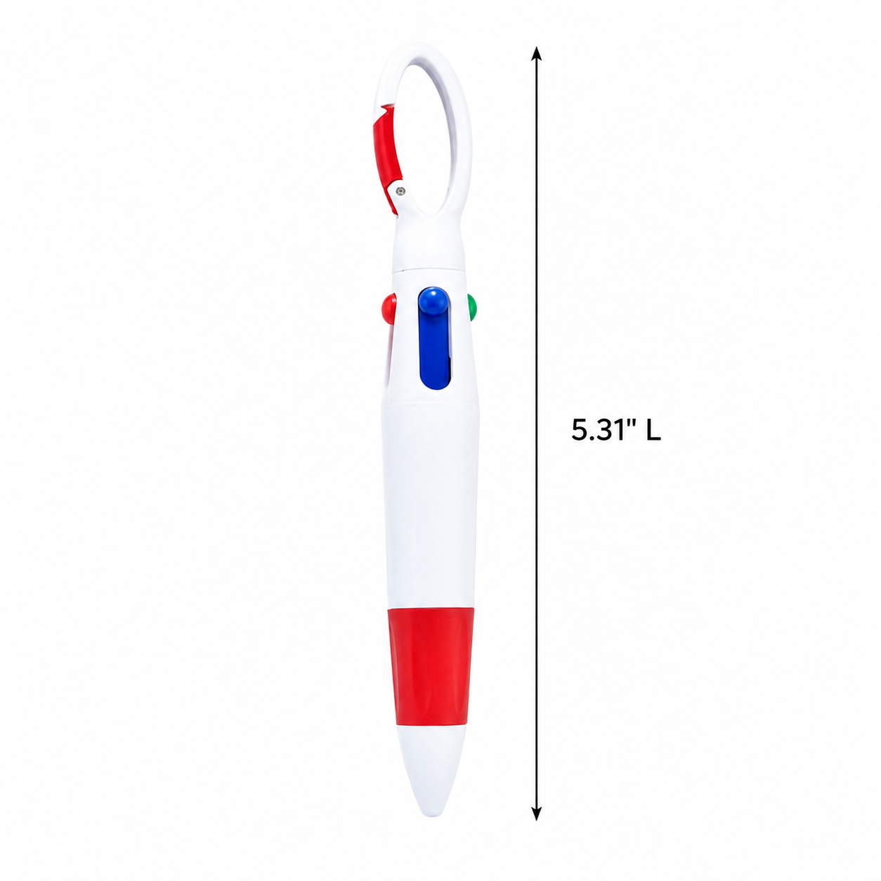 4-Color Ballpoint Pen With Carabiner