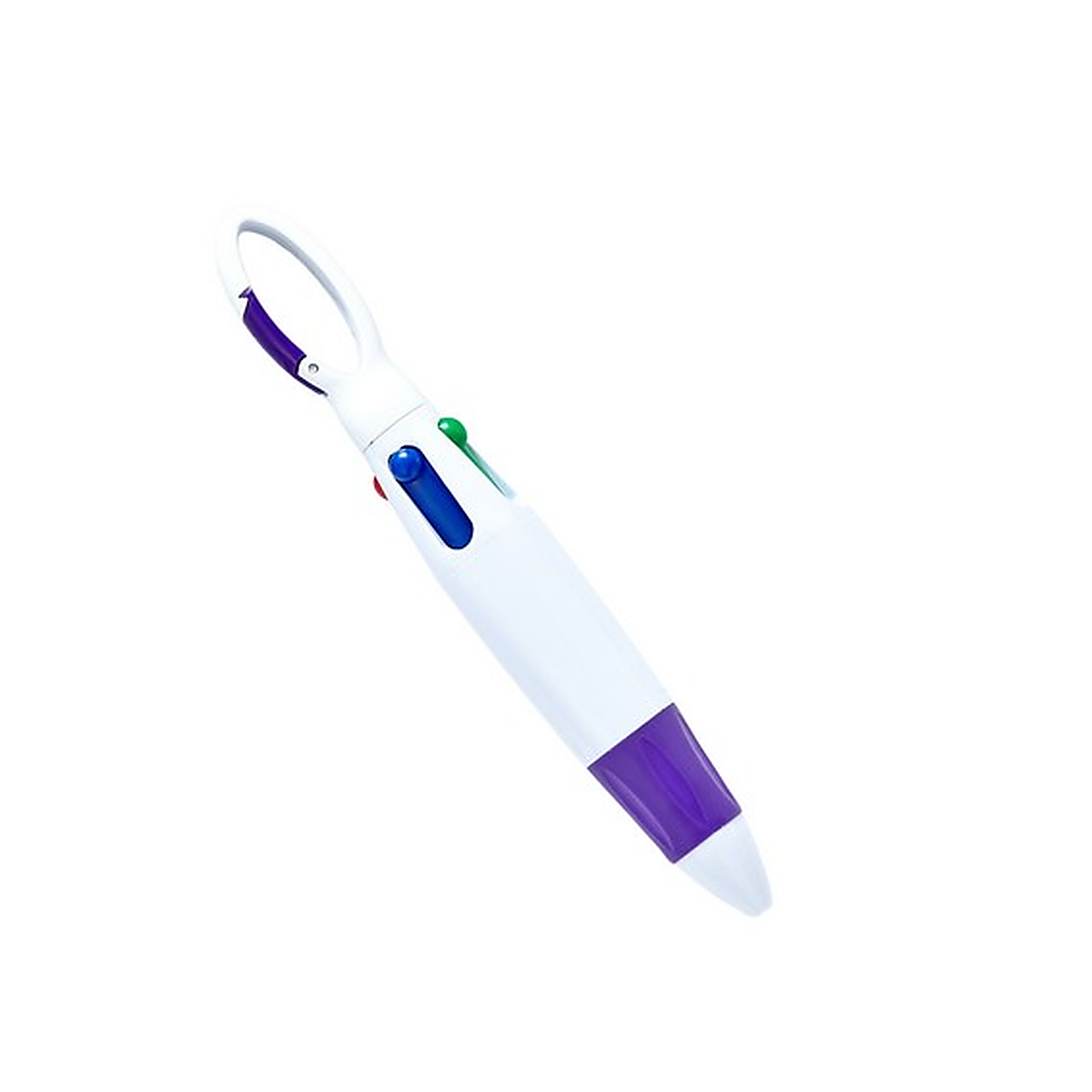 4-Color Ballpoint Pen With Carabiner