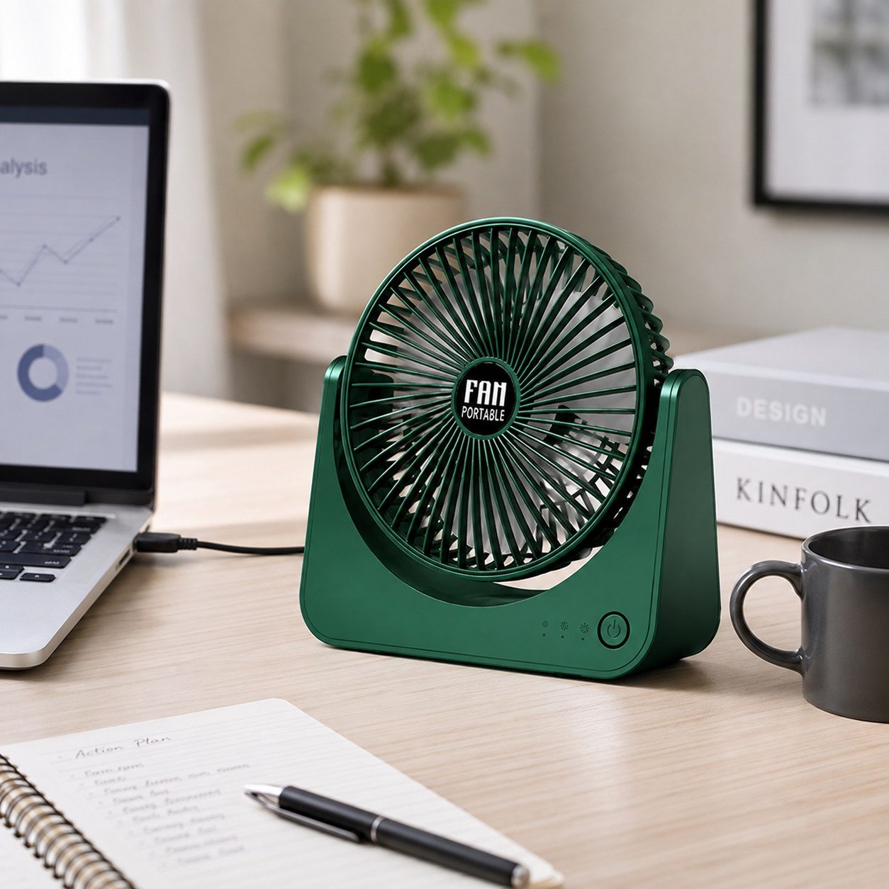 6-Inch Adjustable 3-Speed USB Desktop Cooling Fan