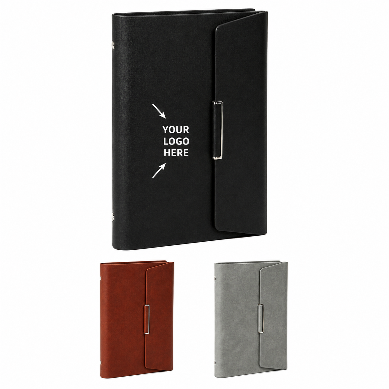 A5 Tri-fold PU Magnetic Ring Binder Organizer